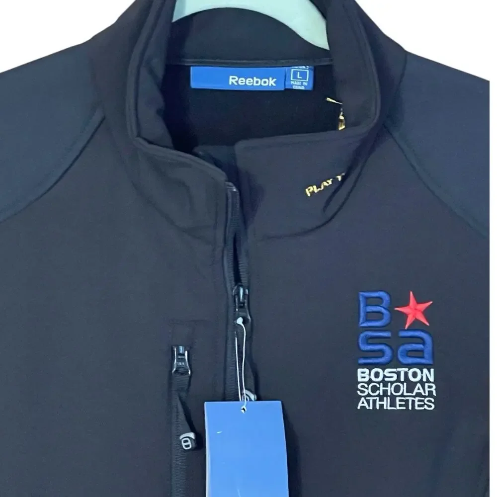 Reebok Womens NWT Size Large Black Softshell Jacket Fleece Lined Branded BSA